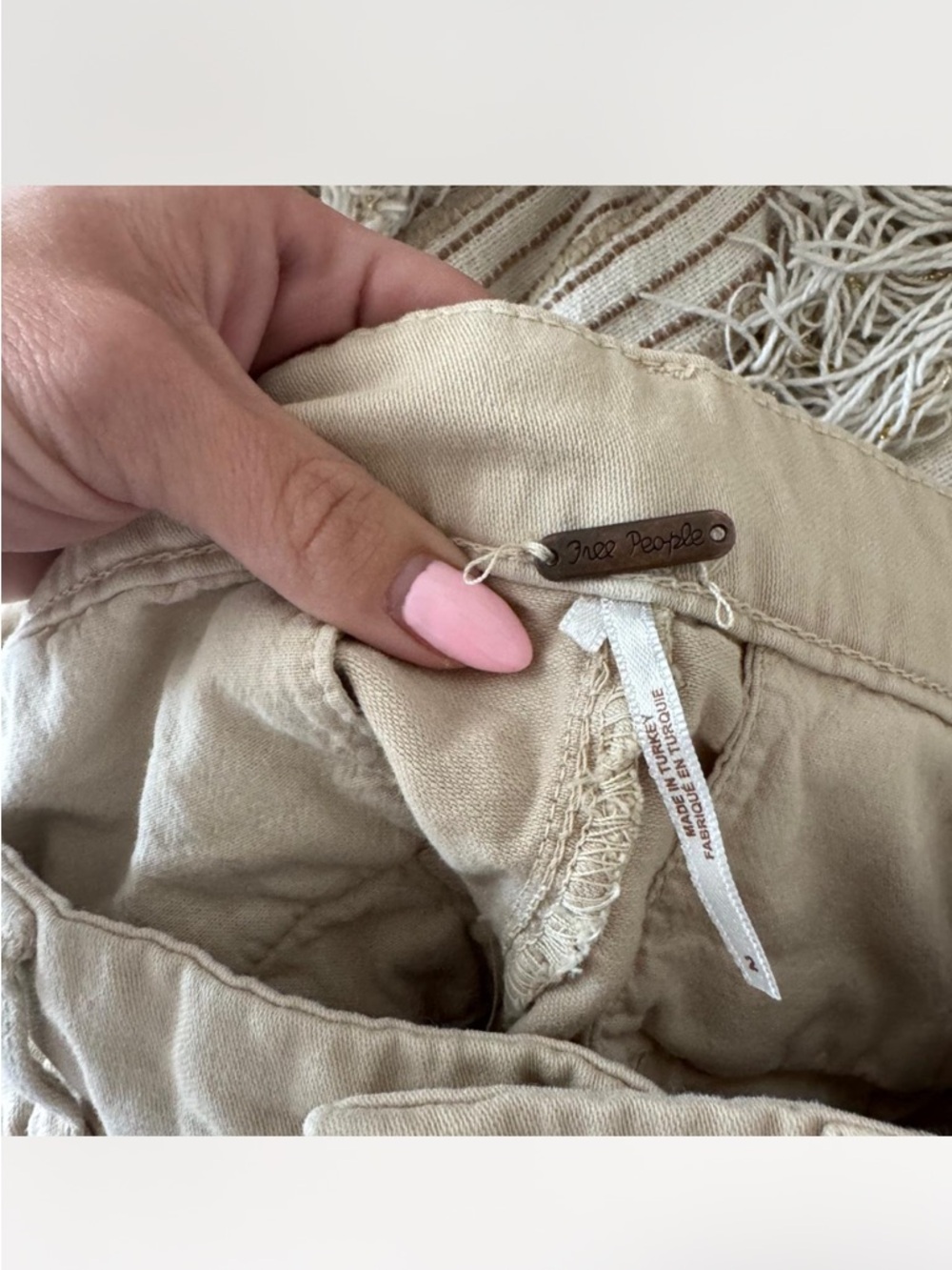 Free People Neutral Pleated Shorts - Picture 5 of 5